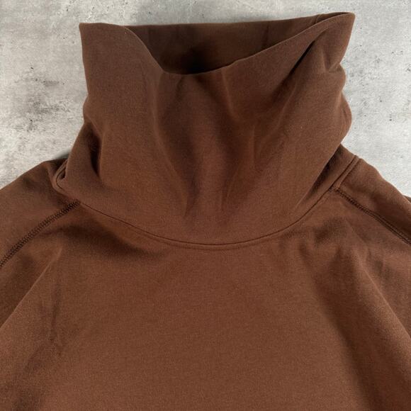 Brown oversized mock neck sweatchirt with pockets size XL - Picture 2 of 5
